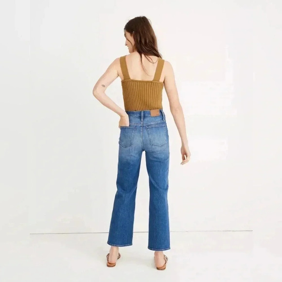 Madewell Slim Wide Leg Crop Button Fly Jeans - Size 27 - Picture 2 of 12